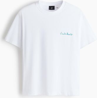 H&M T-Shirt in Loose Fit - White
