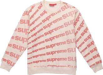 SUPREME SS20 Week 1 Radial Crewneck Logo Full Print Round Neck Unisex Pink SUP-SS20-100