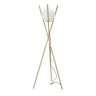 Dmora L&aacute;mpara De Pie Douz, Requiere 1 Bombilla, Casquillo E27, Interruptor De Pedal, Blanco