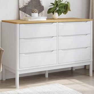 Berkfield Home Chest of Drawers FLORO White Solid Wood Pine