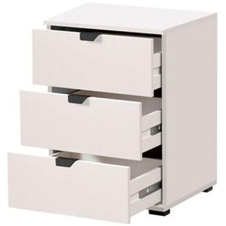 Dmora Comodino Talana, un Ripiano, 3 Cassetti, Apertura Scorrevole, 45x40x63h cm Bianco