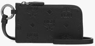 MCM Aren Card Pouch in Embossed Monogram Leather in Black at Nordstrom