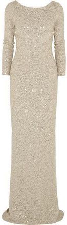 Oscar De La Renta Oscar De La renta sequin embellished gold gown Size S