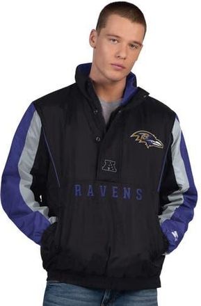 Starter Mens Starter Black Baltimore Ravens Thursday Night Gridiron Half-Zip Jacket at Nordstrom, Size Large