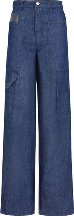 Emporio Armani multi-pockets wide-legged jeans - women - Cotton - 27 - Blue