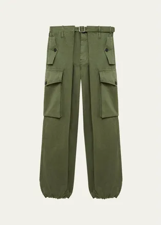 Loewe Pleated Straight-Leg Cargo Trousers