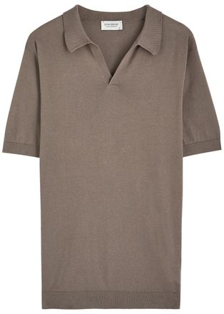 John Smedley Noah Wool Polo Shirt - Light Brown - Xxl