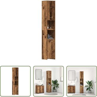 vidaXL vidaXL Armadio da bagno - Mobile da Bagno Legno Antico 30x30x183,5 cm in Legno tecnico