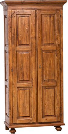Biscottini International Armario De Estilo Country De Madera Maciza Acabado Con Efecto Nogal 100x50x210 Cm