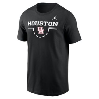 Nike Jordan Mens Houston Basketball Legend Jordan Brand Dri-FIT College T-Shirt in Black | IV8126-010