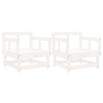 Berkfield Home Garden Chairs 2 pcs White Solid Wood Pine
