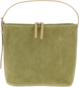A.P.C. Green Vera Suede Shoulder Bag