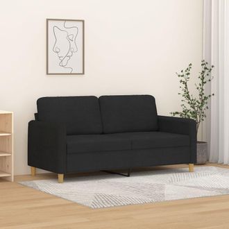 vidaXL Sof&aacute; De 2 Plazas De Tela Negro 140 Cm Vidaxl