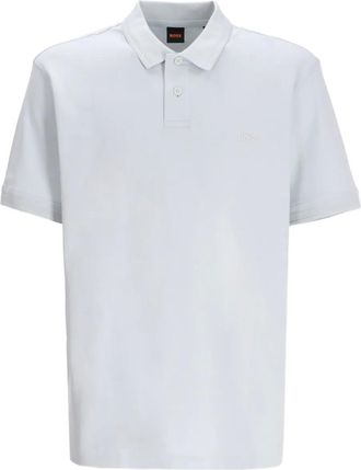 BOSS Polo in cotone con ricamo logo - Blu
