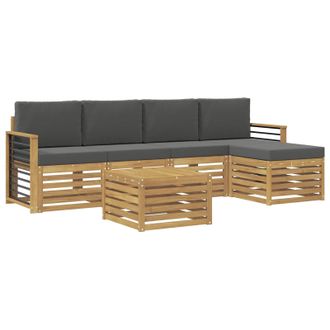 vidaXL Conjunto De Sof&aacute;s De Exterior 6 Pcs Blanco Y Antracita Vidaxl