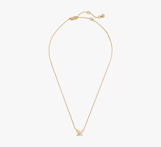 Kate Spade New York Womens Mini Pendant Necklace in Beige | Cubic Zirconia