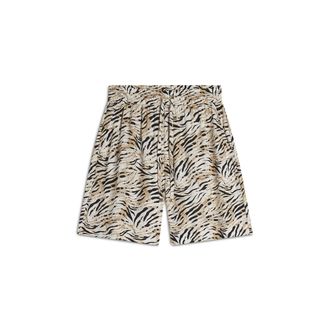 Freddy Pantaloni corti in viscosa animalier con vita elasticizzata