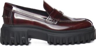 Hogan Burgundy H700 Polished Leather Loafers
