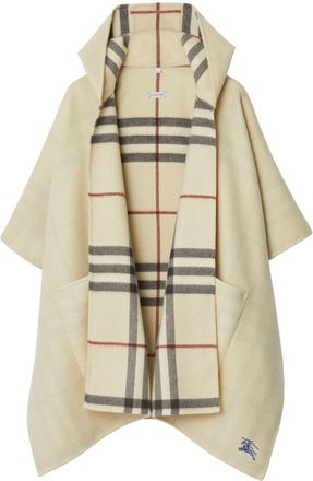 Burberry EKD-embroidered cashmere cape - unisex - Cashmere - OS - Neutrals