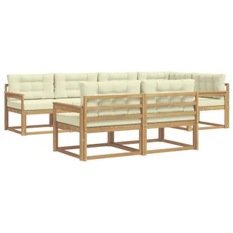 vidaXL Conjunto De Sof&aacute;s De Exterior 6 Pcs Blanco Y Crema Poli&eacute;ster Vidaxl