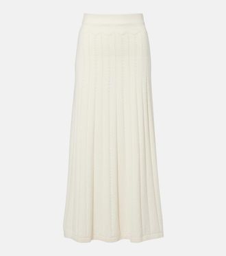 Faithfull The Brand Mieralla pointelle cotton-blend maxi skirt