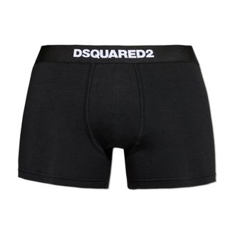 Dsquared2 Bottoms, male, Black, Size: 2XL Cotton Boxer Shorts with Logo