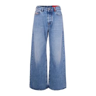 Diesel Wide Jeans, female, Blue, Size: W27 Wide Jeans