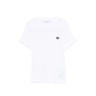 Maison Labiche Ribbed Heart-appliqu&eacute; T-shirt