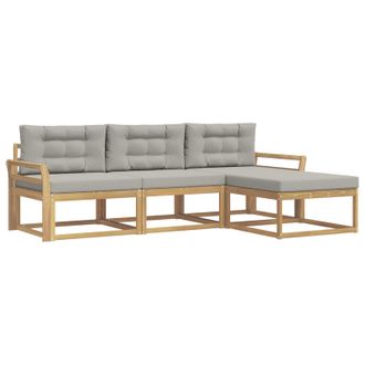 vidaXL Conjunto De Sof&aacute;s De Exterior 4 Pcs Blanco Y Gris Claro Vidaxl