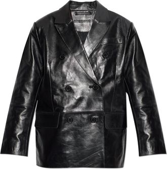 Stand Studio Alondra leren blazer - Dames - Leren en Su&egrave;de Jassen - Zwart - XS - Leer - Jassen
