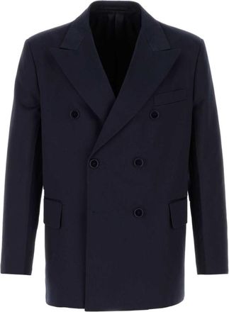 Prada Navy Blue Peaked Lapel Blazer