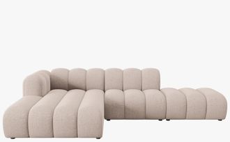 MICADONI 5-Sitzer Design Modul Ecksofa Lupine mit Eckteil links - Chenille-Bezug