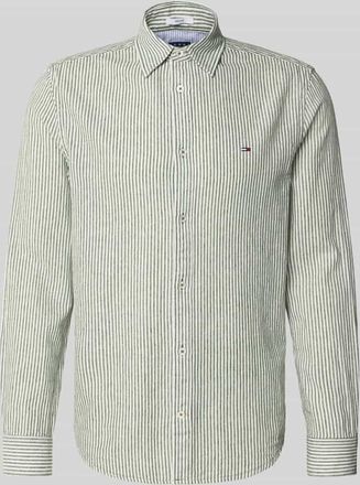 Tommy Jeans Regular Fit Freizeithemd aus Leinen-Baumwoll-Mix in Gruen, Gr&ouml;&szlig;e XXL