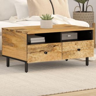 vidaXL Mesa De Centro De Madera Maciza Mango 80x54x40 Cm Vidaxl