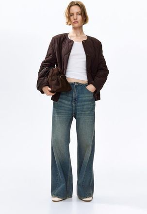 H&M Quilted Jacket in Dark Brown at Nordstrom, Size Xx-Large