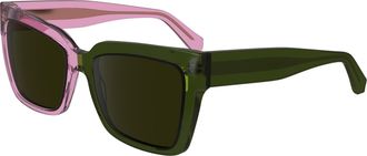 Calvin Klein Green Butterfly Ladies Sunglasses CKJ24606S 661 54