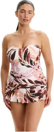 Gottex Island Breeze Bandeau Swimdress in Brown-Pink at Nordstrom, Size 10