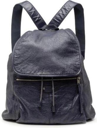 Balenciaga Pre-owned Backpacks, female, Blue, Size: ONE SIZE Pre-owned Vintage Leather Backpack