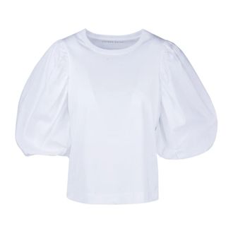 Liviana Conti Blouses, female, White, Size: XS Puff Sleeve T-shirt