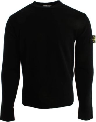Stone Island Wollen Mix Trui met Ronde Hals - Heren - Ronde hals truien - Blauw - S - Wol - Truien & Vesten