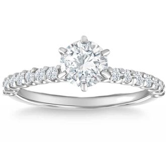 Pompeii3 Certified 1.45Ct Platinum Round Cut Diamond Engagement Ring Lab Grown Size 8 Size: 8