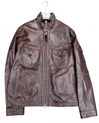 Parajumpers Mens Tambor Leather Jacket In Brown