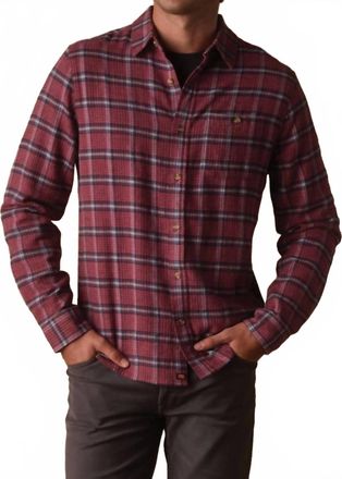The Normal Brand Hudson Double Brushed Flannel Shirt In Mineral Red Plaid