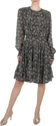 Chloé Ladies Black Tiered Dress With Print, Brand Size 36 (US Size 4)