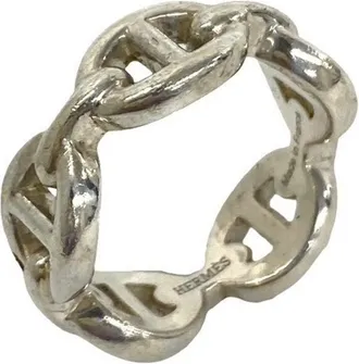 Herm&egrave;s Silver Silver 925 Band Ring (Pre-Owned)