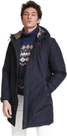 Moorer Winter Jassen - Heren - Winterjassen - Blauw - L - Katoen - Jassen