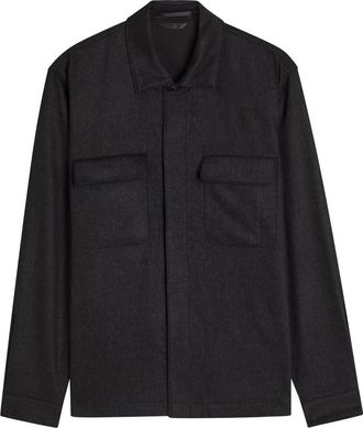 Sunspel Wool and Cashmere-blend Overshirt - Charcoal - XL