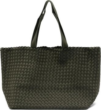 Naghedi Grote geweven Como shopper - Groen
