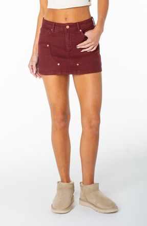 Roxy Reel Life Denim MIniskirt in Port at Nordstrom, Size X-Large