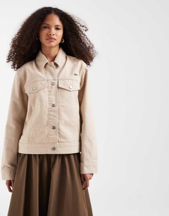 Lacoste Giacca trucker in denim beige-Neutro